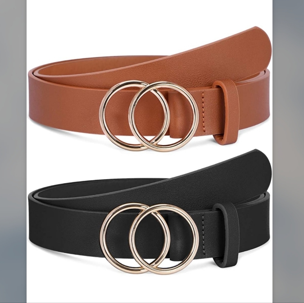 2 pack- Leather belt 53"